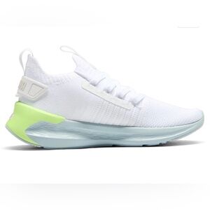 Puma White and Lime Sneakers